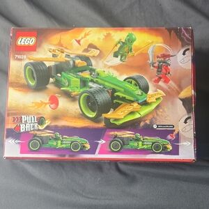 LEGO Green and Gold Pull-Back Race Car with Minifigures